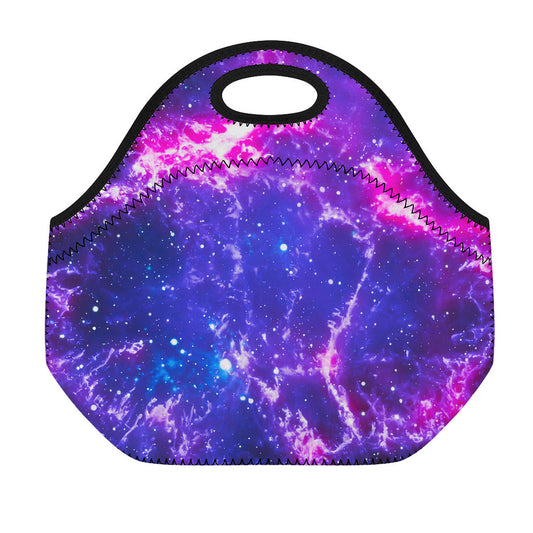 Dark Purple Universe Galaxy Space Print Neoprene Lunch Bag