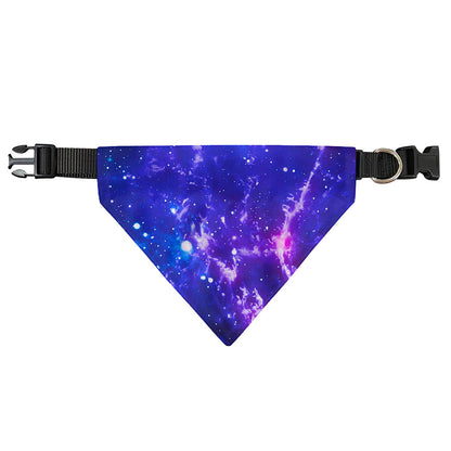 Dark Purple Universe Galaxy Space Print Over The Collar Dog Bandana