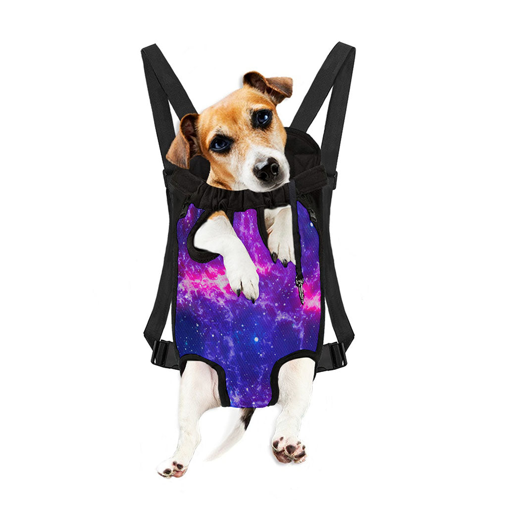Dark Purple Universe Galaxy Space Print Pet Carrier Backpack