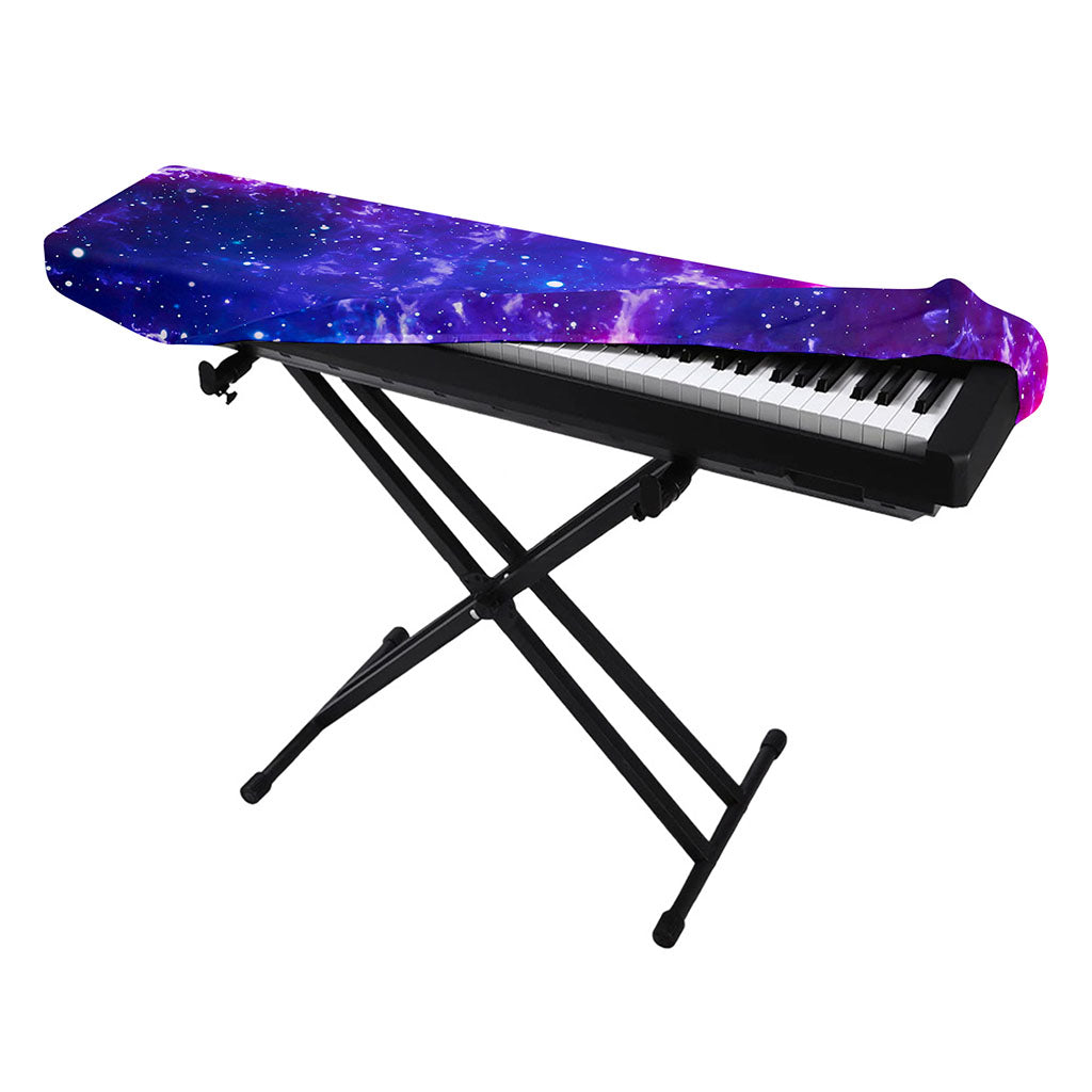 Dark Purple Universe Galaxy Space Print Piano Keyboard Cover