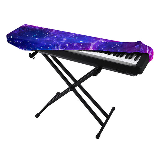 Dark Purple Universe Galaxy Space Print Piano Keyboard Cover
