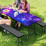 Dark Purple Universe Galaxy Space Print Picnic Table Cover