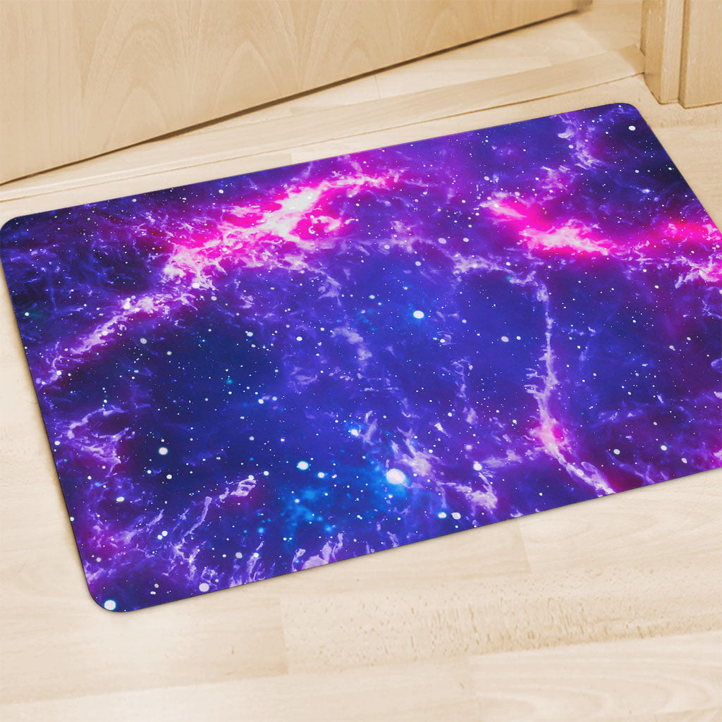 Dark Purple Universe Galaxy Space Print Polyester Doormat