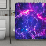 Dark Purple Universe Galaxy Space Print Polyester Shower Curtain