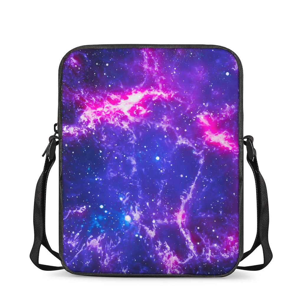 Dark Purple Universe Galaxy Space Print Rectangular Crossbody Bag