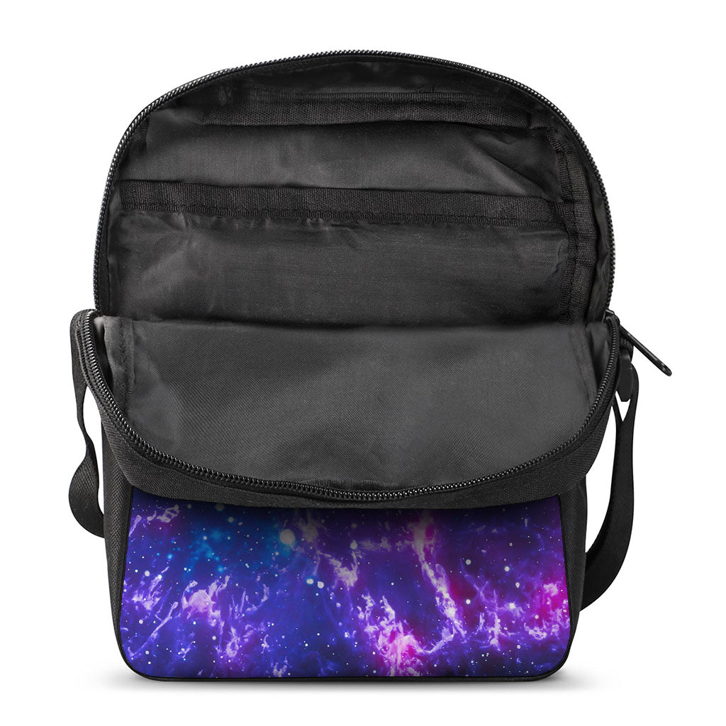 Dark Purple Universe Galaxy Space Print Rectangular Crossbody Bag