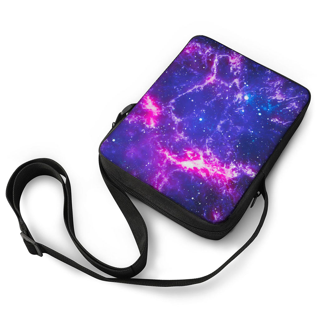 Dark Purple Universe Galaxy Space Print Rectangular Crossbody Bag