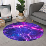 Dark Purple Universe Galaxy Space Print Round Rug
