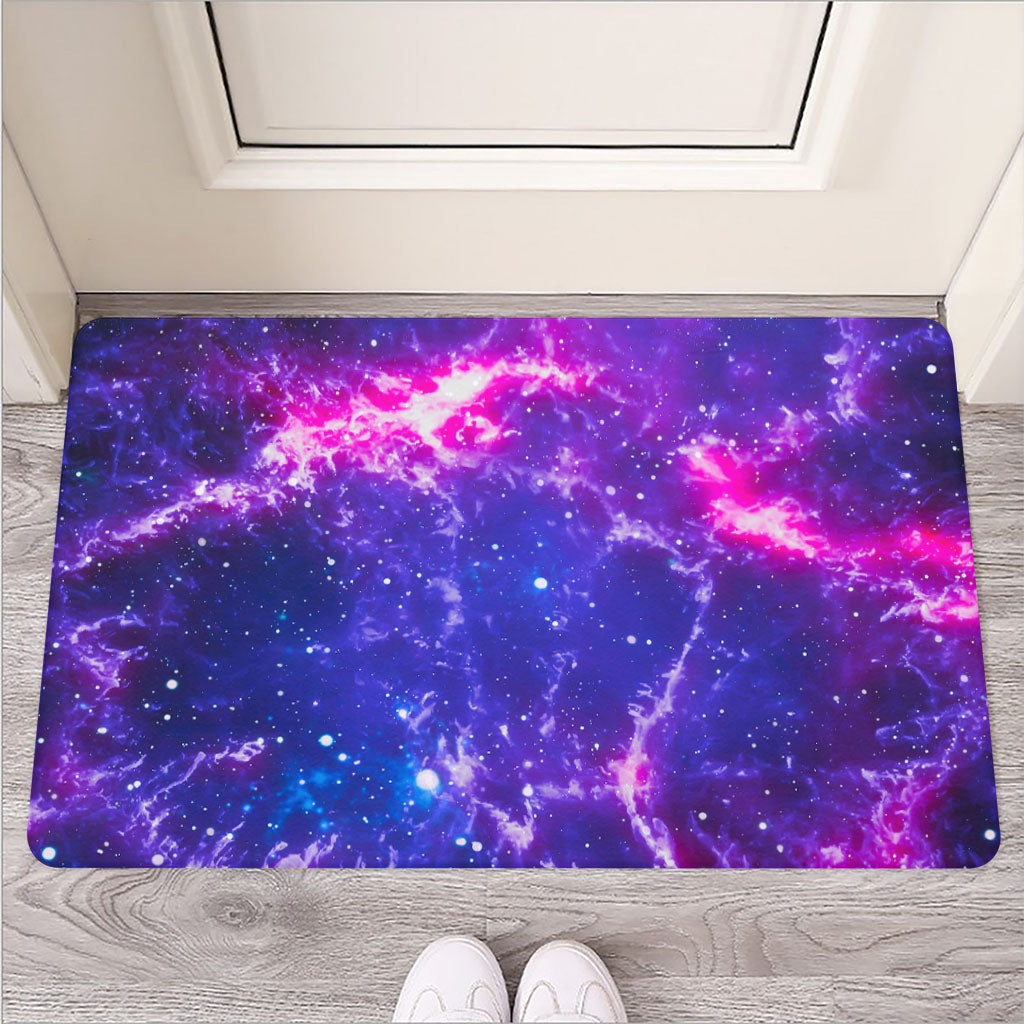 Dark Purple Universe Galaxy Space Print Rubber Doormat