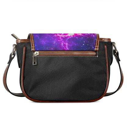 Dark Purple Universe Galaxy Space Print Saddle Bag