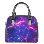 Dark Purple Universe Galaxy Space Print Shoulder Handbag