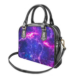 Dark Purple Universe Galaxy Space Print Shoulder Handbag
