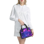Dark Purple Universe Galaxy Space Print Shoulder Handbag