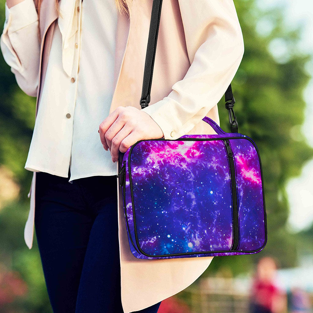 Dark Purple Universe Galaxy Space Print Shoulder Strap Bible Bag
