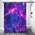 Dark Purple Universe Galaxy Space Print Shower Curtain