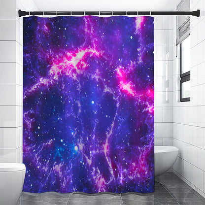 Dark Purple Universe Galaxy Space Print Shower Curtain