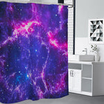 Dark Purple Universe Galaxy Space Print Shower Curtain