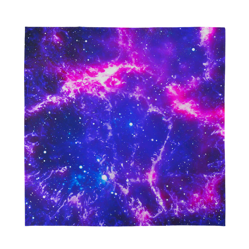 Dark Purple Universe Galaxy Space Print Silk Bandana