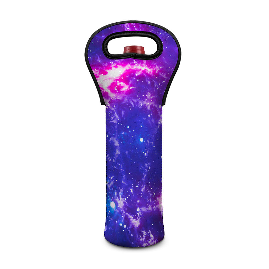 Dark Purple Universe Galaxy Space Print Single Neoprene Wine Tote