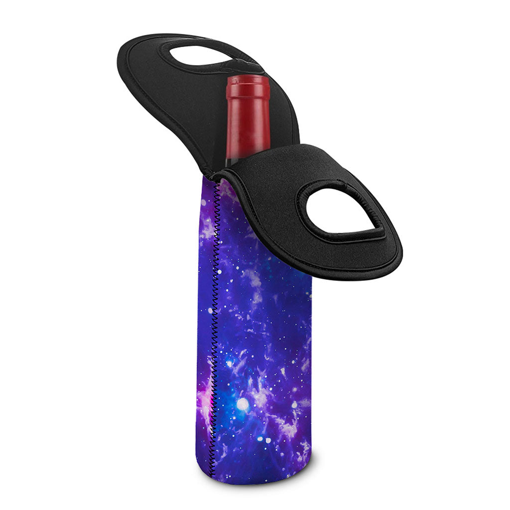 Dark Purple Universe Galaxy Space Print Single Neoprene Wine Tote