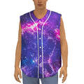Dark Purple Universe Galaxy Space Print Sleeveless Baseball Jersey