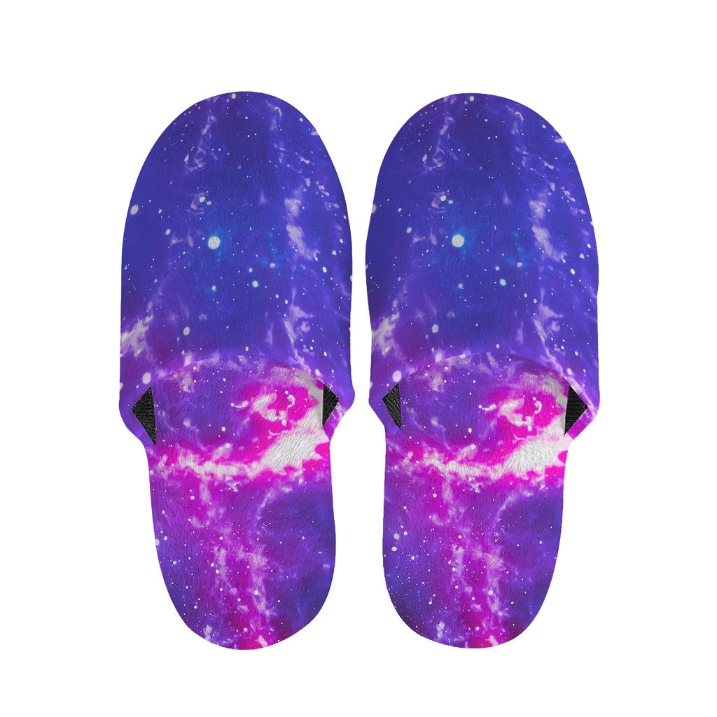 Dark Purple Universe Galaxy Space Print Slippers