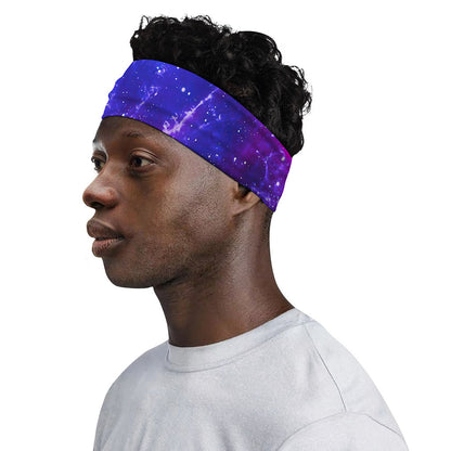Dark Purple Universe Galaxy Space Print Sports Headband