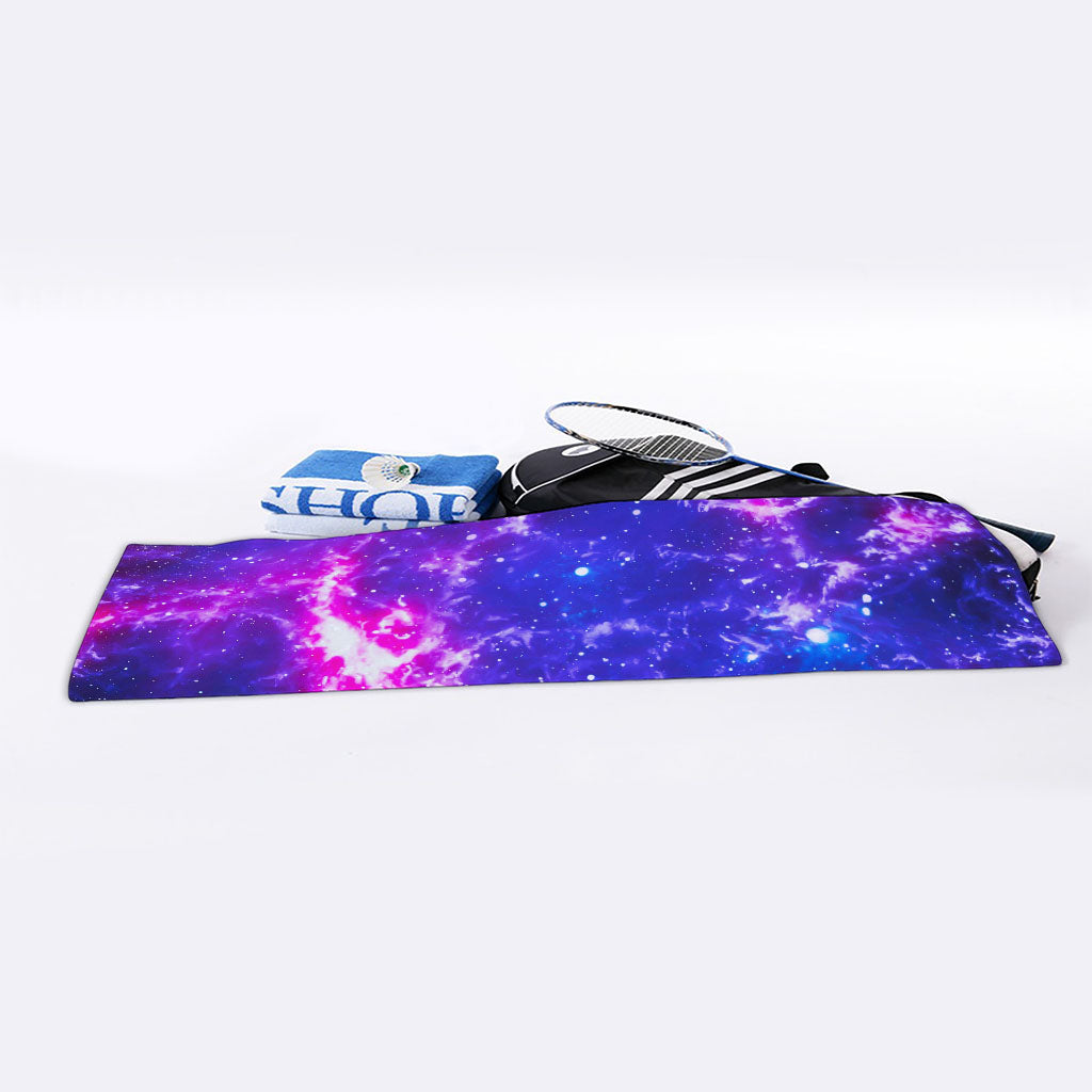 Dark Purple Universe Galaxy Space Print Sports Towel
