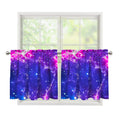 Dark Purple Universe Galaxy Space Print Tier Curtains