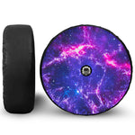 Dark Purple Universe Galaxy Space Print Tire Cover With Camera Hole