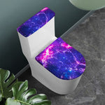 Dark Purple Universe Galaxy Space Print Toilet Lid And Tank Cover Set