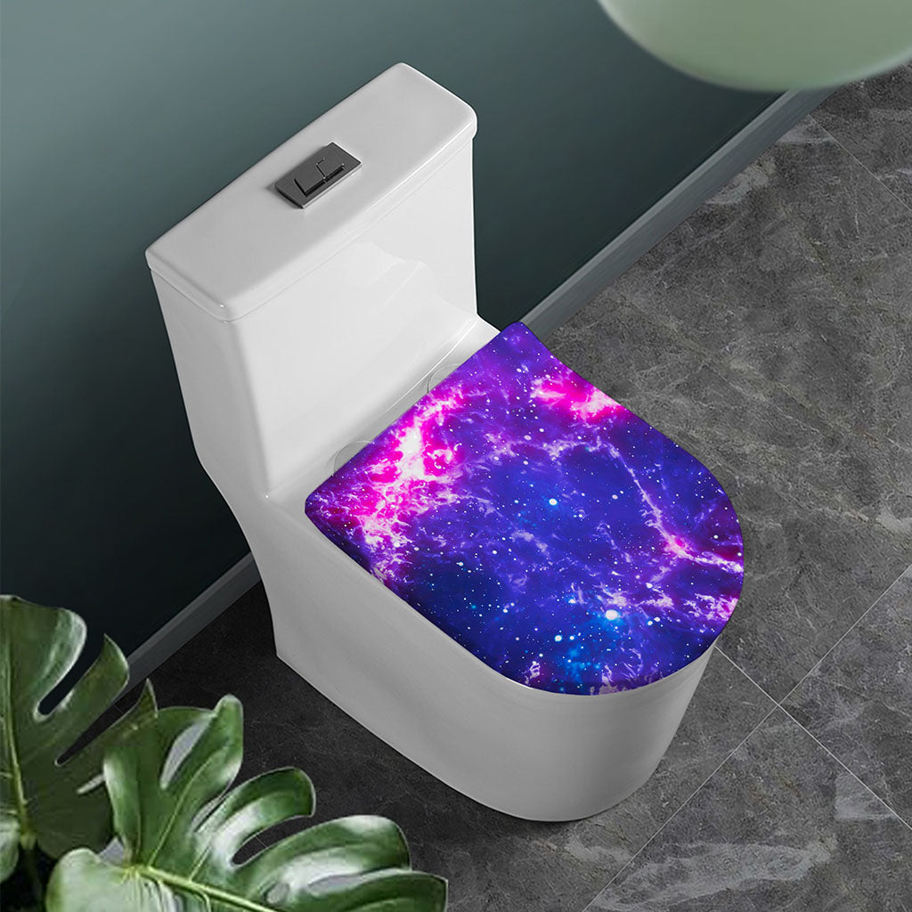 Dark Purple Universe Galaxy Space Print Toilet Lid Cover
