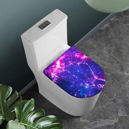 Dark Purple Universe Galaxy Space Print Toilet Lid Cover