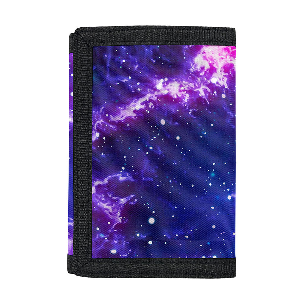 Dark Purple Universe Galaxy Space Print Trifold Wallet