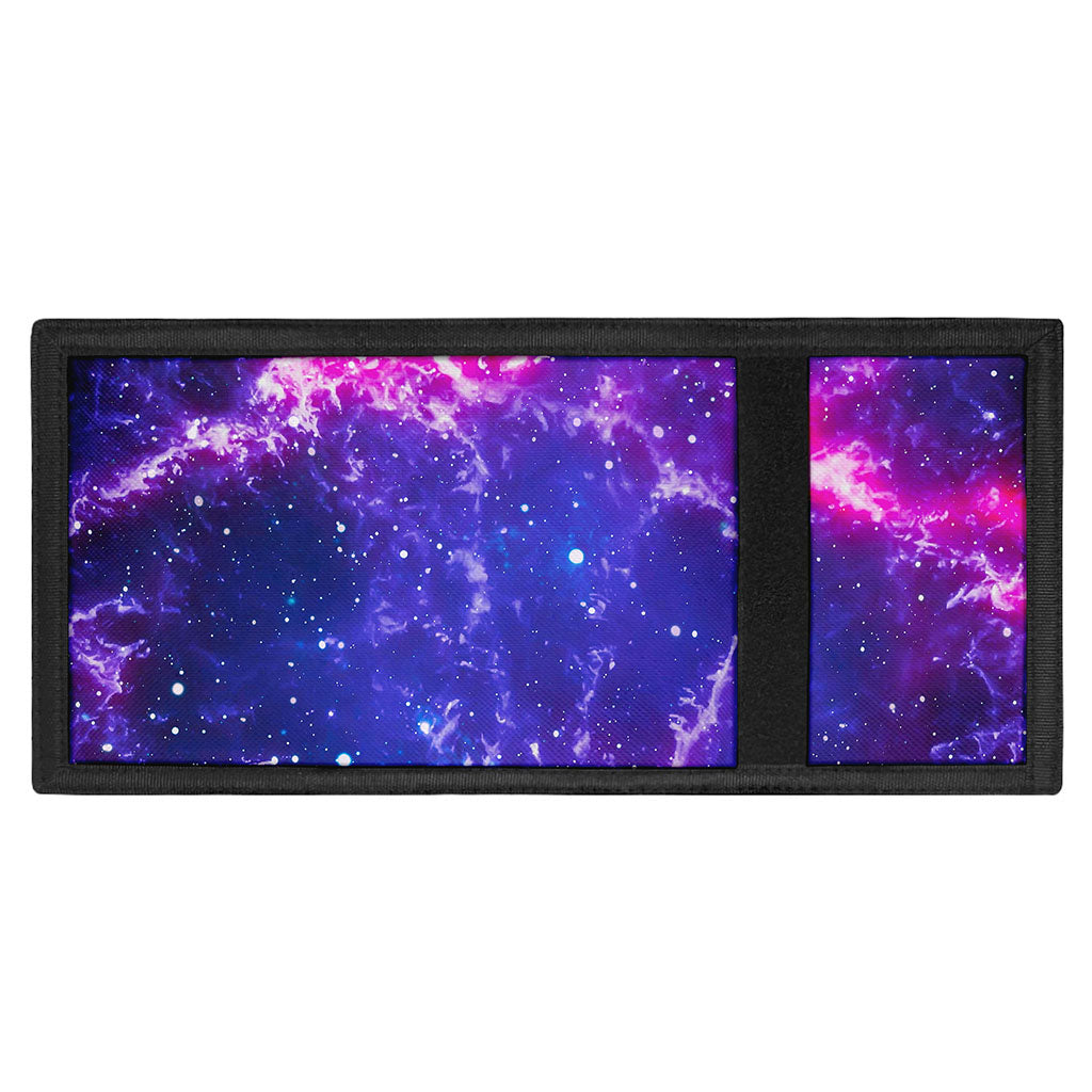 Dark Purple Universe Galaxy Space Print Trifold Wallet