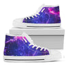Dark Purple Universe Galaxy Space Print White High Top Sneakers