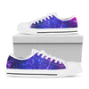 Dark Purple Universe Galaxy Space Print White Low Top Sneakers