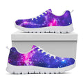 Dark Purple Universe Galaxy Space Print White Running Shoes