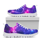 Dark Purple Universe Galaxy Space Print White Running Shoes