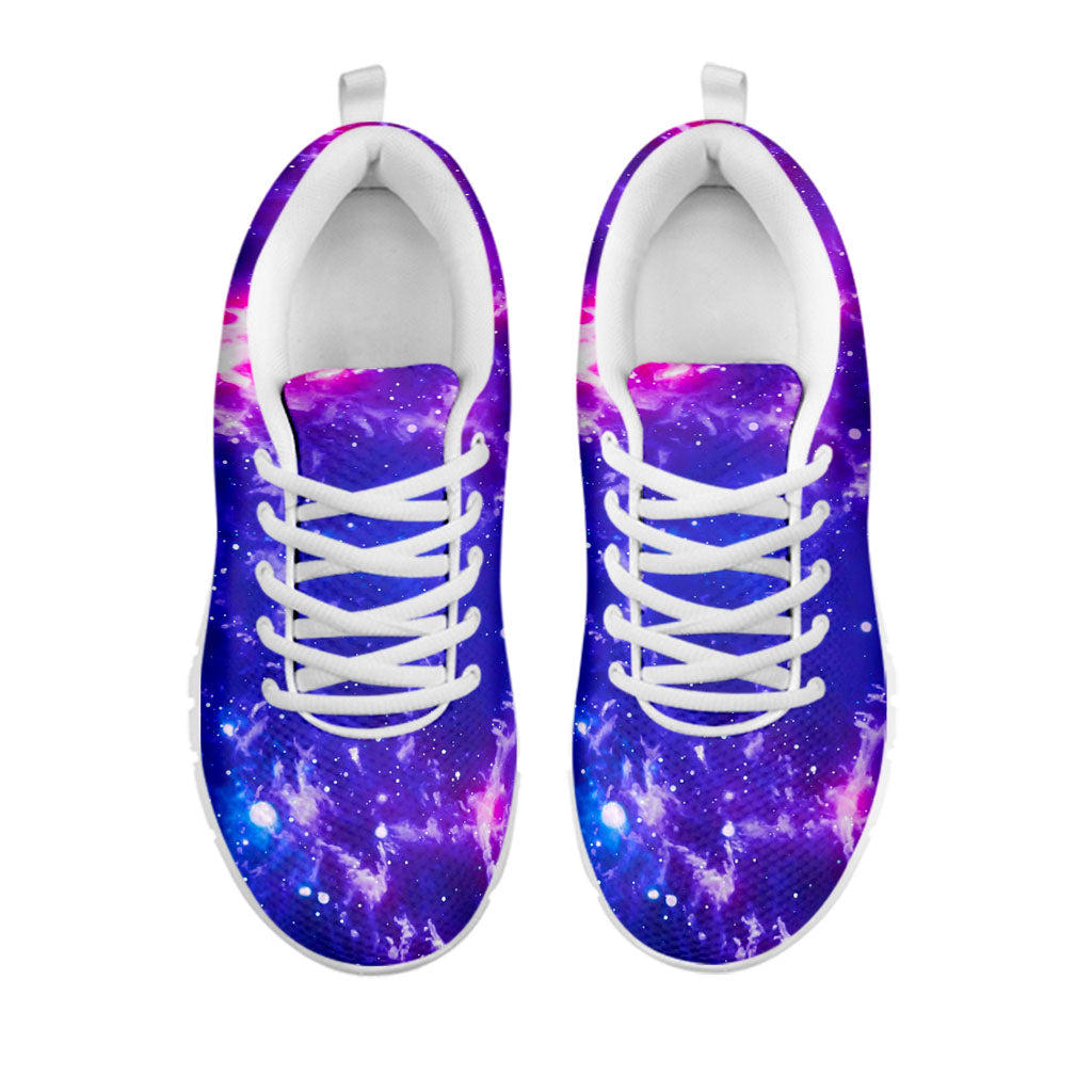 Dark Purple Universe Galaxy Space Print White Running Shoes