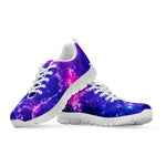 Dark Purple Universe Galaxy Space Print White Running Shoes