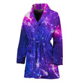 Dark Purple Universe Galaxy Space Print Women's Bathrobe
