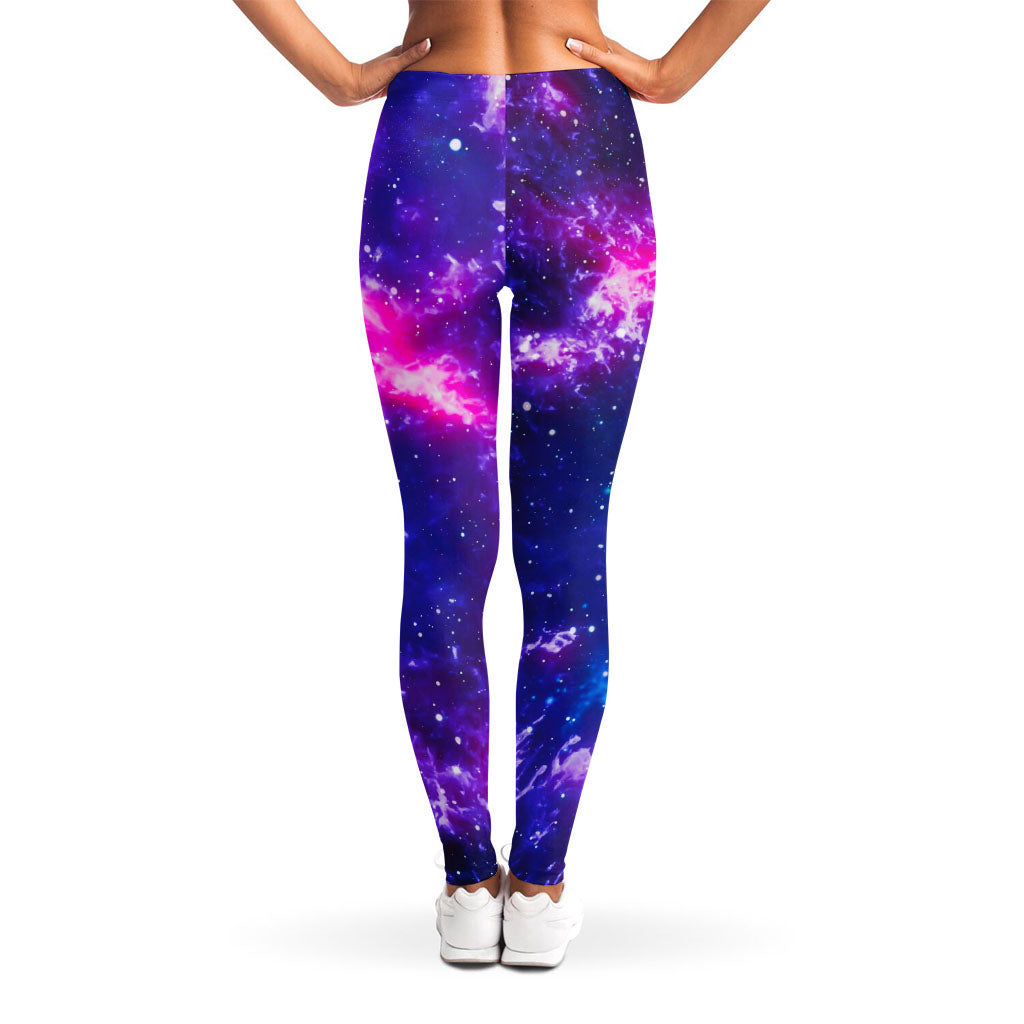 Dark Purple Universe Galaxy Space Print Women's Leggings