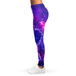 Dark Purple Universe Galaxy Space Print Women's Leggings