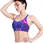 Dark Purple Universe Galaxy Space Print Women's Sports Bra