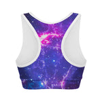 Dark Purple Universe Galaxy Space Print Women's Sports Bra
