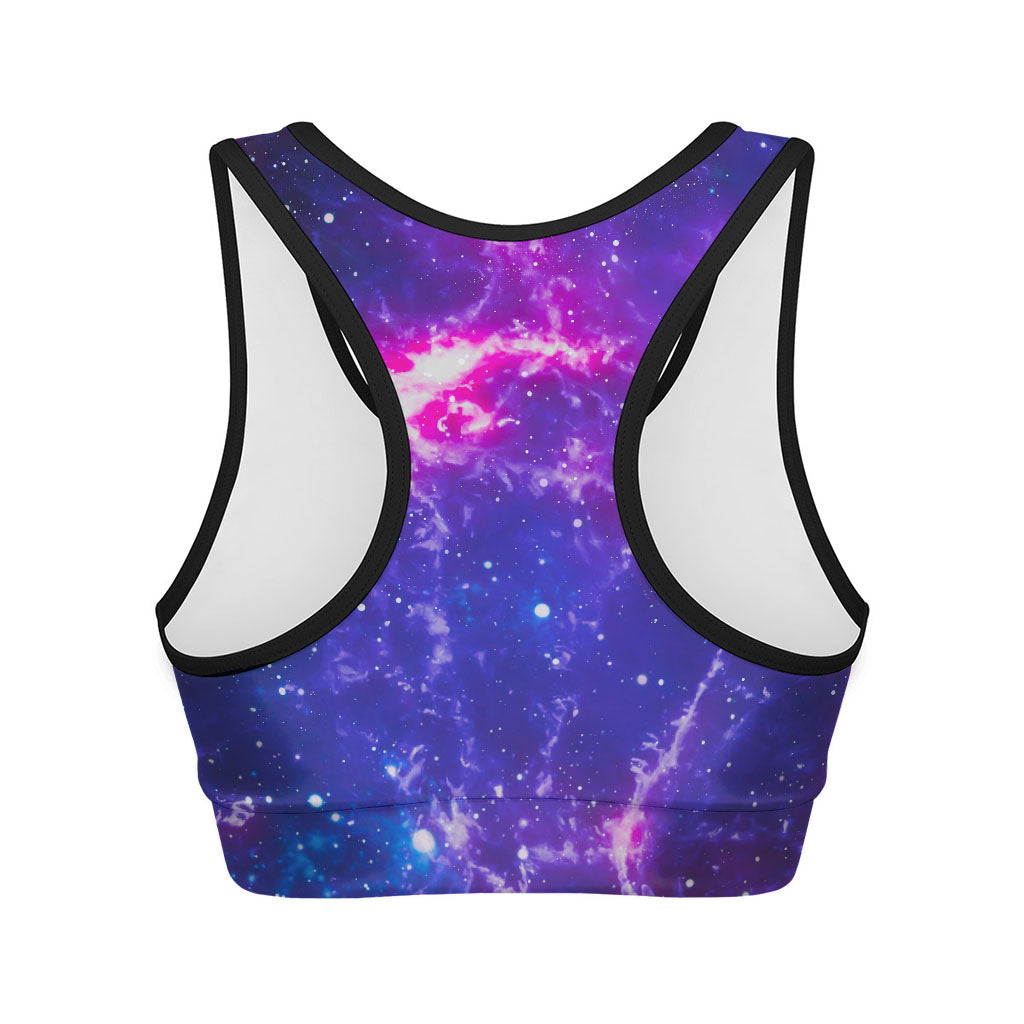 Dark Purple Universe Galaxy Space Print Women's Sports Bra