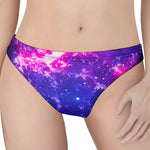 Dark Purple Universe Galaxy Space Print Women's Thong