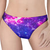 Dark Purple Universe Galaxy Space Print Women's Thong