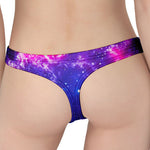 Dark Purple Universe Galaxy Space Print Women's Thong